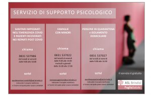 Asl Brindisi: il servizio di supporto psicologico attivo anche nella fase due