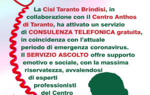 Lo sportello ascolto della Cisl attivo anche nella Fase 2
