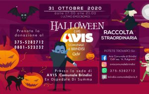 Halloween con Avis: sabato 31 raccolta straordinaria di sangue all’ex ospedale Di Summa