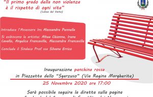 Giornata contro la Violenza alle Donne: alle 17.00 si inagura panchina rossa a San Vito dei Normanni
