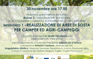 Il GAL Valle d’Itria riapre il bando per la realizzazione di Aree di sosta per camper ed agri-campeggi
