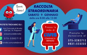 Avis: sabato 9 gennaio raccolta di sangue presso l’ex ospedale Di Summa