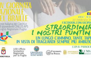 XIV Giornata Nazionale del Braille: il 22 Febbraio il convegno “Straordinari i nostri puntini! Un lungo cammino tante tappe in vista di traguardi sempre più ambiziosi”