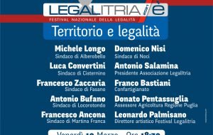 Festival LegalItria: venerdì 19 Sindaci a confronto su territori e legalità