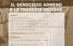 Giornata della Memoria del Genocidio Armeno: iniziativa del Comune di San Vito dei Normanni