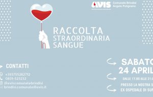 C’è ancora bisogno di sangue. Sabato 24 raccolta presso la sede Avis all’ex ospedale Di Summa