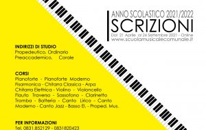 Si aprono le iscrizioni per i corsi della Scuola Musicale Comunale “Città di Francavilla Fontana”