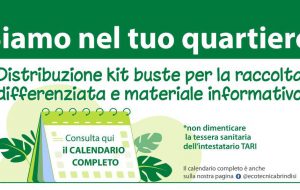 Ecotecnica, distribuzione kit buste per la differenziata e materiale informativo: il calendario