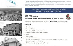 Venerdì a Brindisi l’incontro “Brindisi e il diritto allo studio”