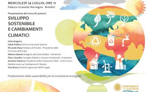 Mercoledì 14 si presenta a Brindisi il nuovo corso di laurea in “Sviluppo sostenibile e cambiamenti climatici”