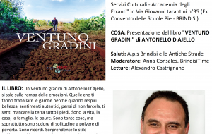 Domani si presenta il libro “Ventuno gradini” di Antonello D’Ajello