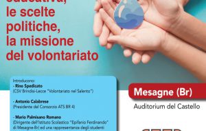 Sul valore dell’acqua: sabato 2 ottobre a Mesagne convegno del Centro Servizi Volontariato