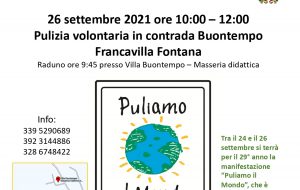 Puliamo il mondo: a Francavilla Fontana pulizia di Contrada Buontempo