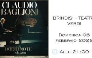 Il nuovo tour di Claudio Baglioni farà tappa a Brindisi: appuntamento il 6 febbraio 2022 al Nuovo Teatro Verdi