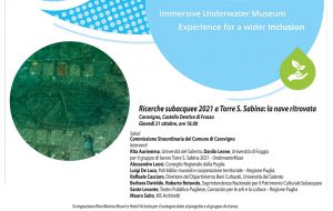 Ricerche subacquee 2021 a Torre S. Sabina: la nave ritrovata: giovedì si presenta la campagna di scavo archeologico subacqueo