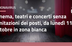 Covid-19: teatri, cinema e concerti senza limitazioni; eventi sportivi al 75% all’aperto e al 60% al chiuso