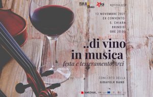 Yeahjasi Brindisi: ..di vino in musica, domani festa e tesseramento Arci all’ex Convento Santa Chiara