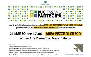 PUG Fasano: venerdì 25 marzo terzo tavolo di confronto con la città