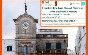 Il FAI di Brindisi in visita al cantiere di restauro della Torre Civica di Cisternino