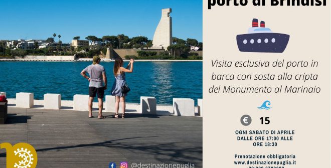Tornano le “Minicrociere nel porto di Brindisi”: tour di 90 minuti per scoprire la storia della città a bordo di una imbarcazione