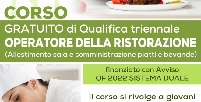 ECIPA-CNA promuove corso OF gratuito per “OPERATORE DELLA RISTORAZIONE”: iscrizioni entro il 30 maggio 2023