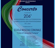 206° anniversario del corpo di polizia penitenziaria: Giovedì 23 Concerto della Scuola Musicale del Comune di Francavilla