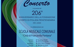 206° anniversario del corpo di polizia penitenziaria: Giovedì 23 Concerto della Scuola Musicale del Comune di Francavilla