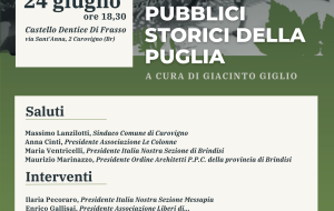 Sabato 24 al Castello di Carovigno si presenta il libro “Giardini pubblici storici della Puglia”