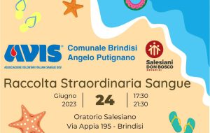 Avis: sabato 24 raccolta di sangue presso l’Oratorio Salesiano
