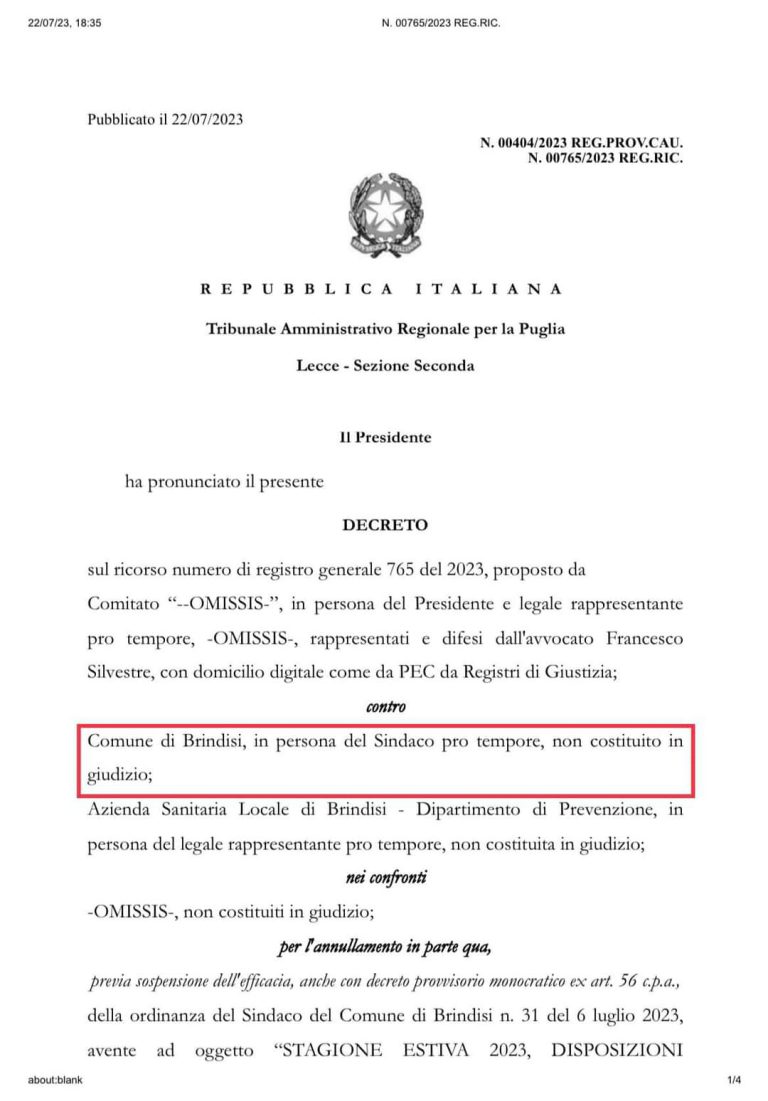 PD: “Sospensiva Tar a causa della superficialità dell’Amministrazione. Si individui subito soluzione”