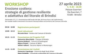Workshop “Erosione costiera: strategie di gestione resiliente e adattativa del litorale di Brindisi”