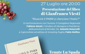 Libri in Vigna: giovedi 27 Gianfranco Viesti a Tenute Lu Spada