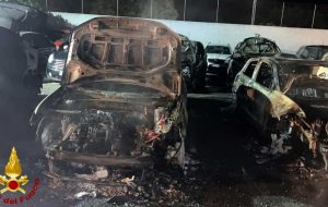 Bottiglie molotov contro autosalone: bruciate dieci auto