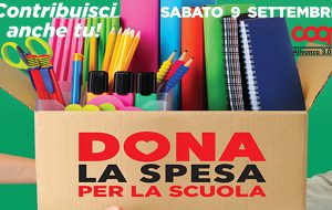 Dona la spesa per la scuola: il 9 settembre all’Ipercoop di Brindisi raccolta di materiali di cancelleria per le famiglie in difficoltà