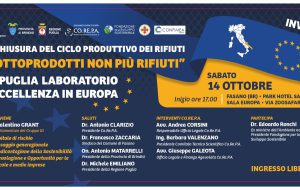 Sabato 14 convegno a Fasano convegno su “La chiusura del ciclo produttivo dei rifiuti”