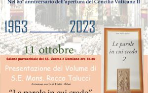 Mercoledì 11 si presenta ad Ostuni il volume “Le parole in cui credo” di Mons. Rocco Talucci, arcivescovo emerito di Brindisi-Ostuni,