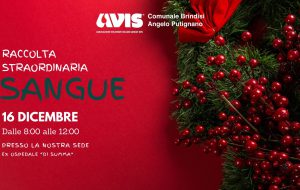 Avis: sabato 16 dicembre donazione di sangue presso l’ex ospedale Di Summa