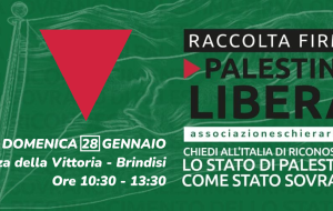 “Schierarsi Brindisi” raccoglie firme per riconoscere lo Stato della Palestina