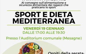 Venerdì 19 Convegno “Sport e Dieta Mediterranea” a Mesagne
