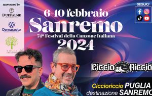 Ciccio Riccio a Sanremo con Marcello Biscosi, Ignazio Deg e Mattia Saracino