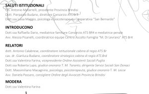 Domani a Mesagne convegno sull’ascolto, valore sociale e servizi territoriali