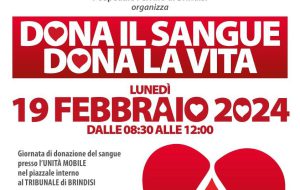 Donazione sangue: raccolta straordinaria in Tribunale promossa dall’Anm