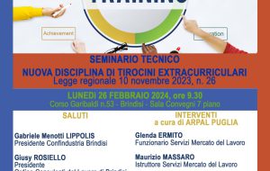 Lunedi 26 seminario tecnico dedicato ai tirocini extracurriculari