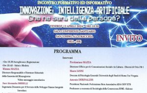Innovazione, intelligenza artificiale. Che ne sarà della persona?: se ne parla venerdì 12 ad Oria