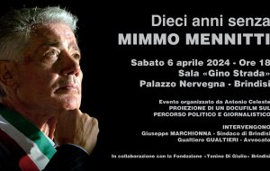 Dieci anni senza Mimmo Mennitti: sabato 6 Aprile a Palazzo Nervegna con Celeste, Gualtieri e Marchionna