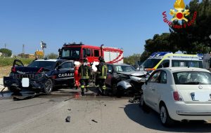 Incidente sulla strada per l’Ospedale: coinvolte tre auto compreso un fuoristrada dei Carabinieri