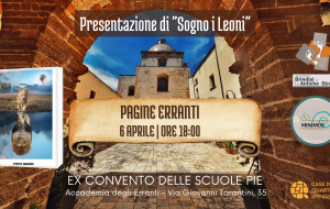 Pagine Erranti: sabato 6 aprile si presenta “Sogno i Leoni” di Leo Tenneriello