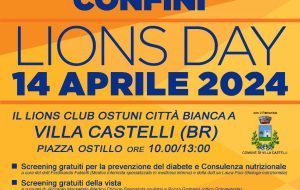 Domenica 14 aprile a Villa Castelli la Giornata Nazionale dei Lions all’insegna della Solidarietà