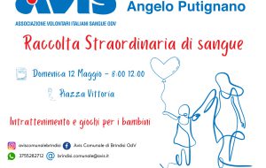 Avis per la Festa della Mamma: domenica 12 Maggio raccolta straordinaria di sangue in Piazza Vittoria