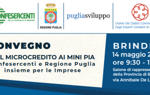 Convegno su “Microcredito e Mini PIA”. Confesercenti e Regione Puglia insieme per le imprese.